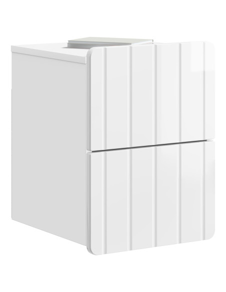 Mobiletto da notte a muro Bianco Lucido 33 x 34,5 x 43 cm