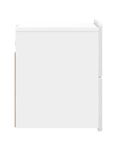 Mobiletto da notte a muro Bianco Lucido 33 x 34,5 x 43 cm