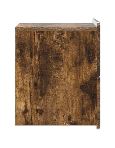 Mobiletto da notte a muro Rovere Fumo 33 x 34,5 x 43 cm