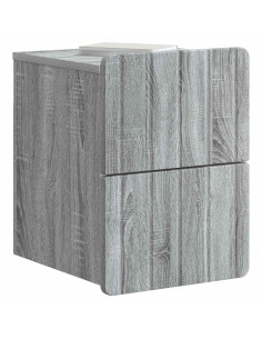 Mobiletto da notte a muro Grigio Sonoma 33 x 34,5 x 43 cm 2