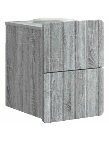 Mobiletto da notte a muro Grigio Sonoma 33 x 34,5 x 43 cm
