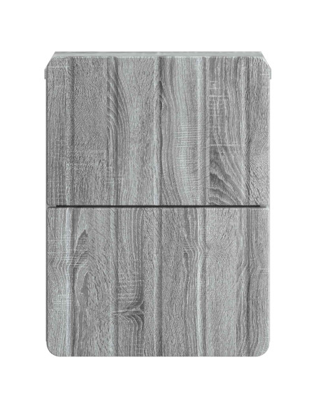 Mobiletto da notte a muro Grigio Sonoma 33 x 34,5 x 43 cm