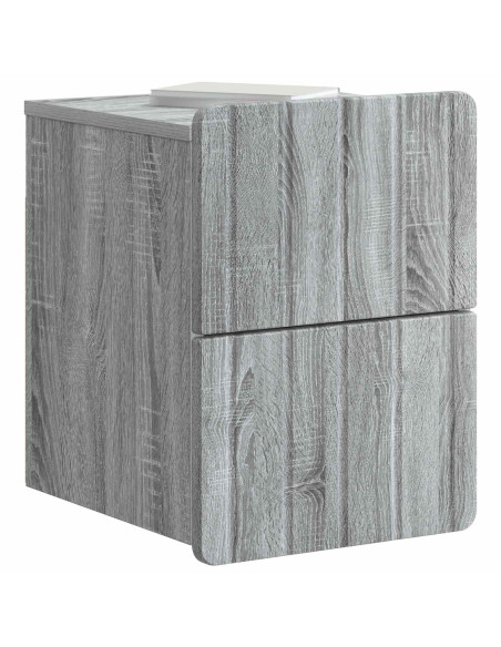 Mobiletto da notte a muro 2 pcs Grigio Sonoma 33 x 34,5 x 43 cm