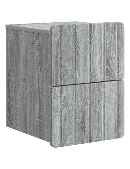 Mobiletto da notte a muro 2 pcs Grigio Sonoma 33 x 34,5 x 43 cm