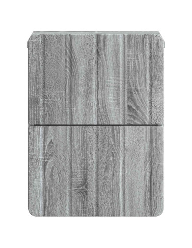 Mobiletto da notte a muro 2 pcs Grigio Sonoma 33 x 34,5 x 43 cm