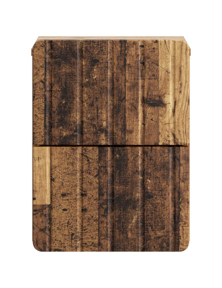 Mobiletto da notte a muro Legno antico 33 x 34,5 x 43 cm