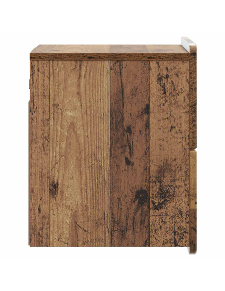 Mobiletto da notte a muro Legno antico 33 x 34,5 x 43 cm