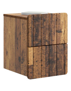 Mobiletto da notte a muro 2 pcs Legno antico 33 x 34,5 x 43 cm 2