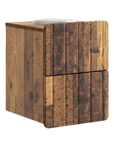 Mobiletto da notte a muro 2 pcs Legno antico 33 x 34,5 x 43 cm
