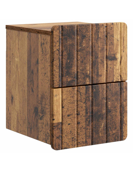 Mobiletto da notte a muro 2 pcs Legno antico 33 x 34,5 x 43 cm