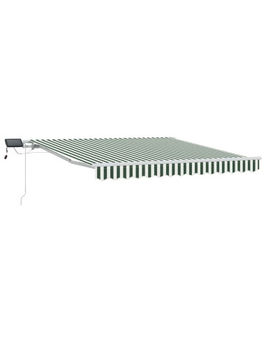 Tenda Retrattile Verde e Bianco 350 x 250 cm Tessuto e acciaio