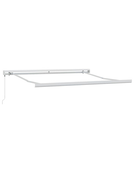 Tenda Retrattile Verde e Bianco 350 x 250 cm Tessuto e Metallo