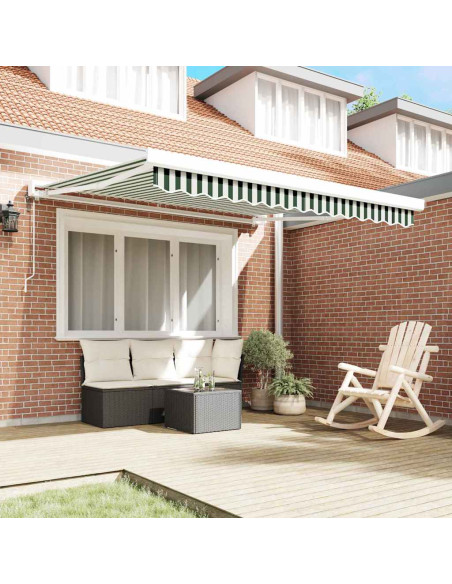 Tenda da Sole Verde e Bianco 350 x 250 x 165 cm