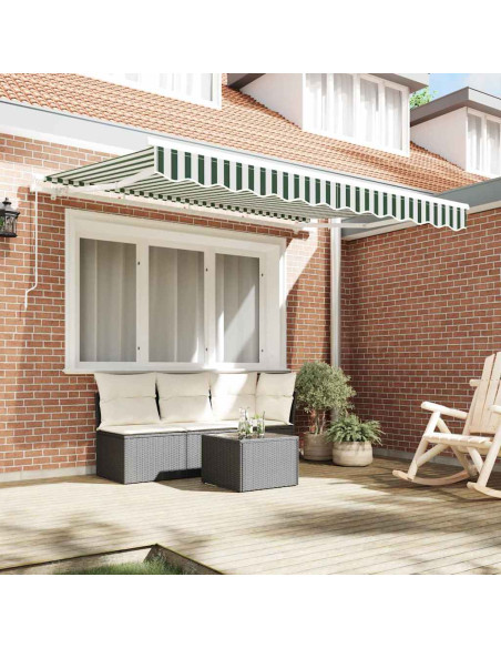 Telo di ricambio per tenda da sole Verde e Bianco 330 x 245 cm