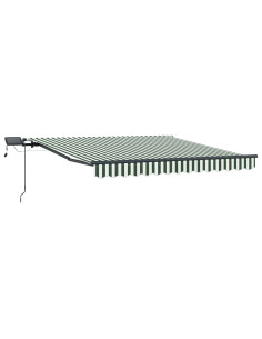 Tenda Retrattile Verde e bianco 350 x 250 cm Tessuto 2