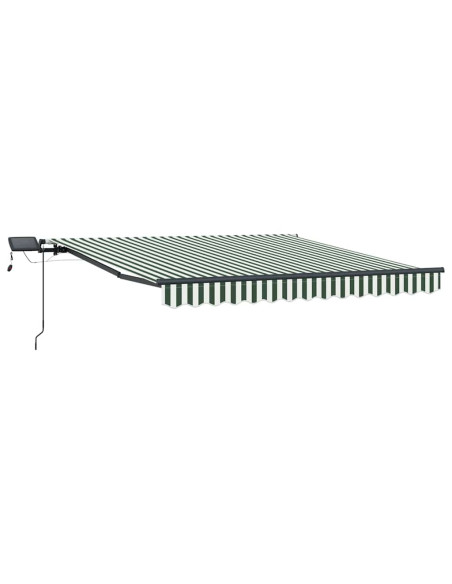 Tenda Retrattile Verde e bianco 350 x 250 cm Tessuto