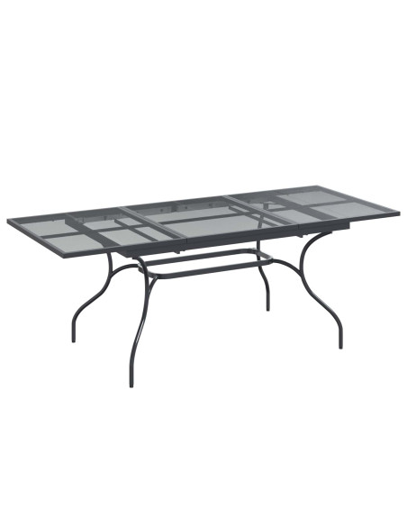 Set da Pranzo per Giardino 9 pcs Antracite Acciaio