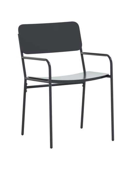 Set da Pranzo per Giardino 9 pcs Antracite Acciaio