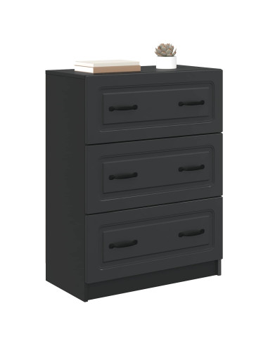 Mobile con Cassetti Nero 66 x 34,5 x 87 cm Legno ingegnerizzato