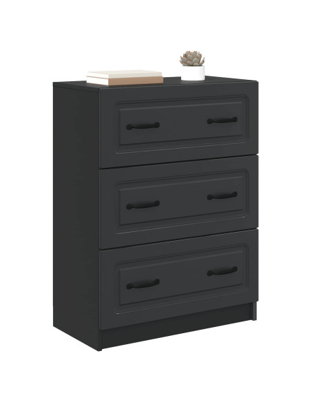 Mobile con Cassetti Nero 66 x 34,5 x 87 cm Legno ingegnerizzato