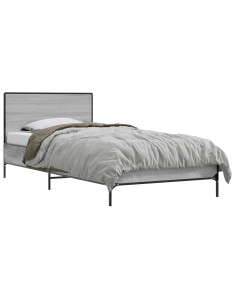 Struttura letto con testata Sonoma grigio 80 x 200 cm 2
