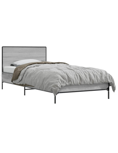 Struttura letto con testata Sonoma grigio 80 x 200 cm