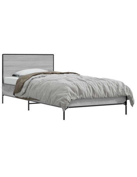 Struttura letto con testata Sonoma grigio 80 x 200 cm