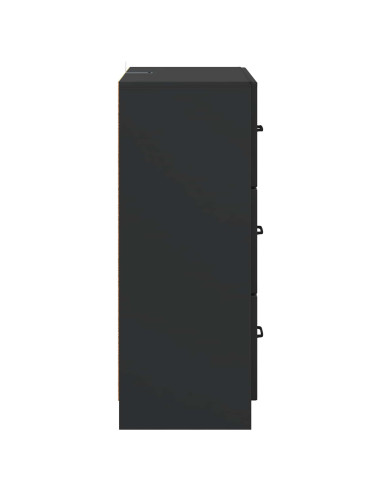 Mobile con Cassetti Nero 66 x 34,5 x 87 cm Legno ingegnerizzato