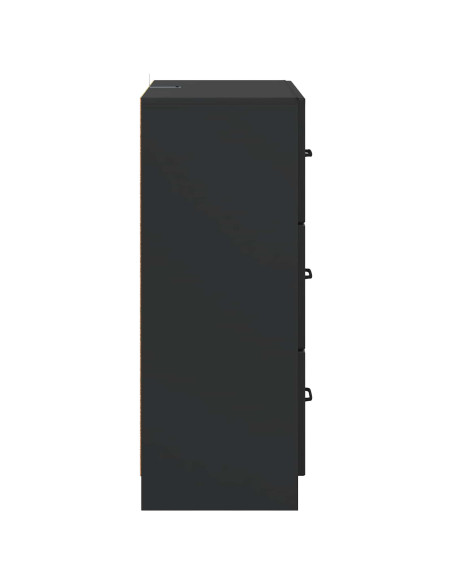 Mobile con Cassetti Nero 66 x 34,5 x 87 cm Legno ingegnerizzato