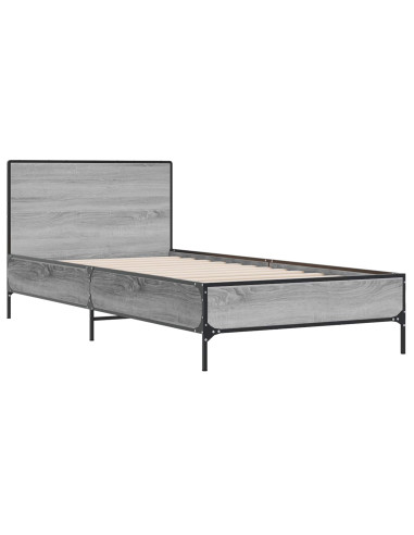 Struttura letto con testata Sonoma grigio 80 x 200 cm