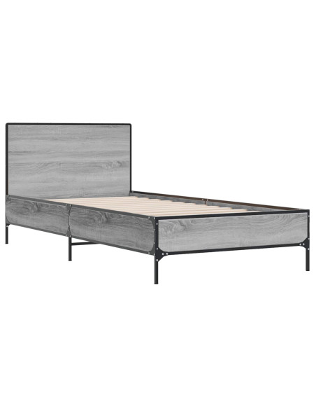 Struttura letto con testata Sonoma grigio 80 x 200 cm