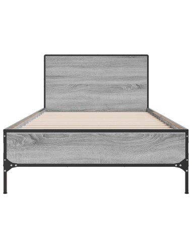 Struttura letto con testata Sonoma grigio 80 x 200 cm
