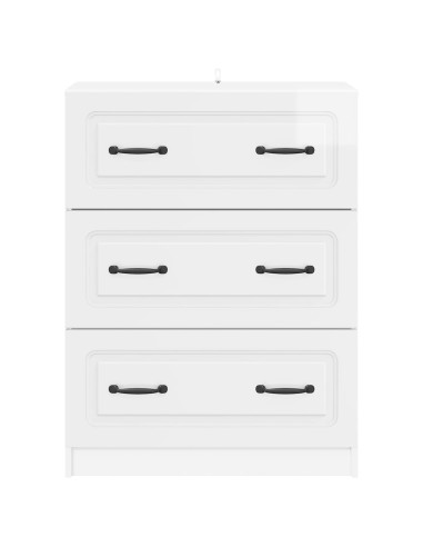 Mobile con Cassetti Bianco Lucido 66 x 34,5 x 87 cm