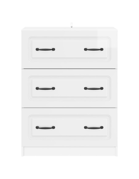 Mobile con Cassetti Bianco Lucido 66 x 34,5 x 87 cm