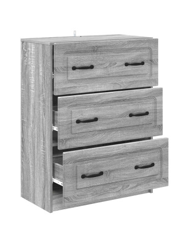 Mobile con Cassetti Grigio Sonoma 66 x 34,5 x 87 cm