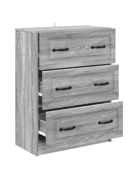 Mobile con Cassetti Grigio Sonoma 66 x 34,5 x 87 cm