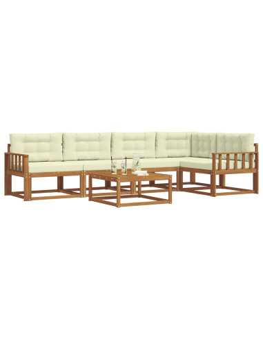 Set di divani da esterno con cuscino 6 pcs Naturale e Crema
