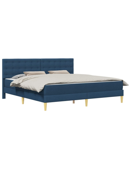 Struttura letto con materasso Blu 200 x 200 cm Tessuto