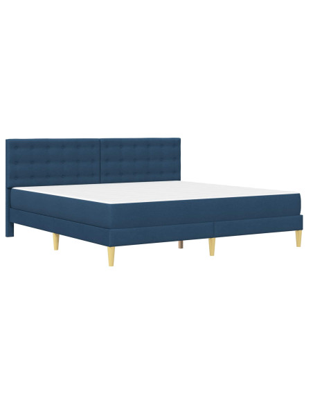 Struttura letto con materasso Blu 200 x 200 cm Tessuto