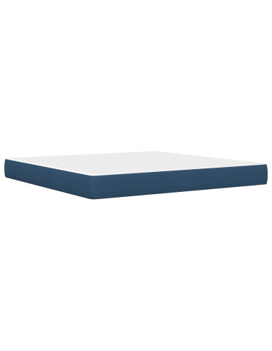 Struttura letto con materasso Blu 200 x 200 cm Tessuto
