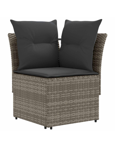 Set di Mobili 6 pcs Grigio e Grigio Scuro Rattan in PE