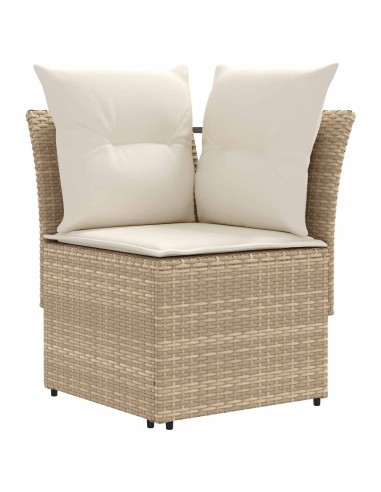 Set di Mobili con cuscino 6 pcs Beige e Crema Rattan in PE