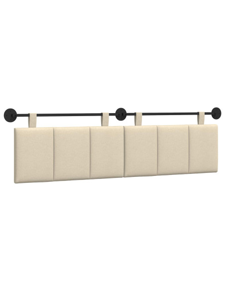 Testata appesa Montaggio a parete Crema 190 x 55 x 5 cm Tessuto