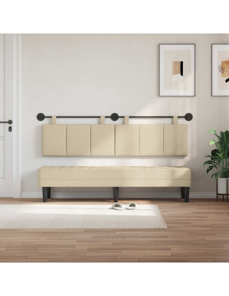 Testata appesa Montaggio a parete Crema 190 x 55 x 5 cm Tessuto