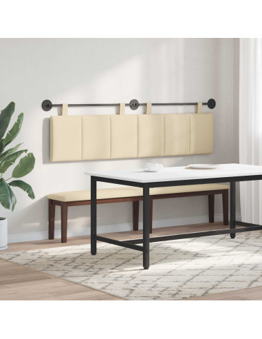 Testata appesa Montaggio a parete Crema 190 x 55 x 5 cm Tessuto