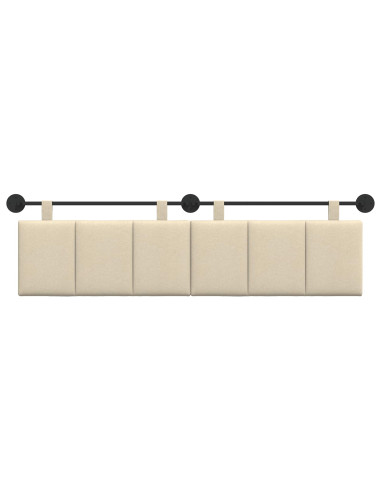 Testata appesa Montaggio a parete Crema 190 x 55 x 5 cm Tessuto