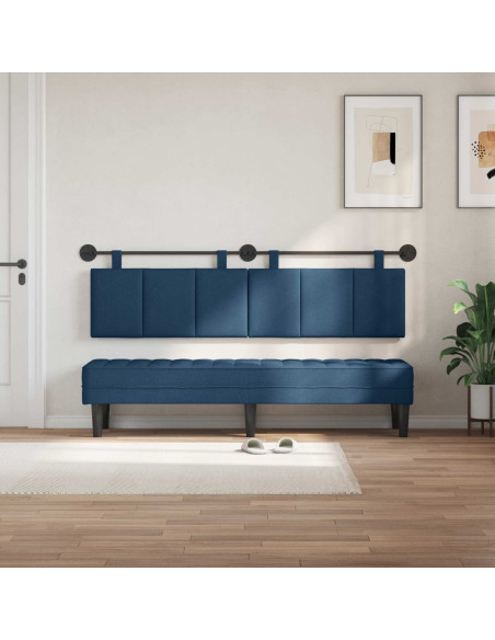 Testata appesa Montaggio a parete Blu 190 x 55 x 5 cm Tessuto