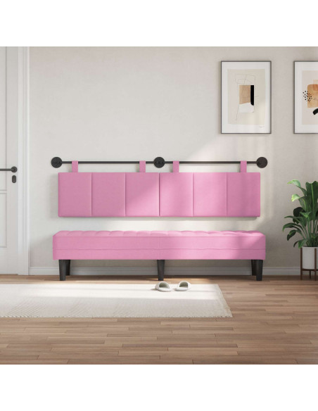 Testata appesa Montaggio a parete Rosa 190 x 55 x 5 cm Tessuto