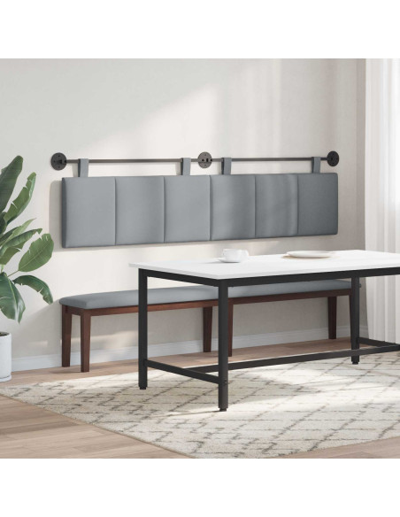Testata appesa Rigato Grigio chiaro 210 x 55 x 5 cm Tessuto