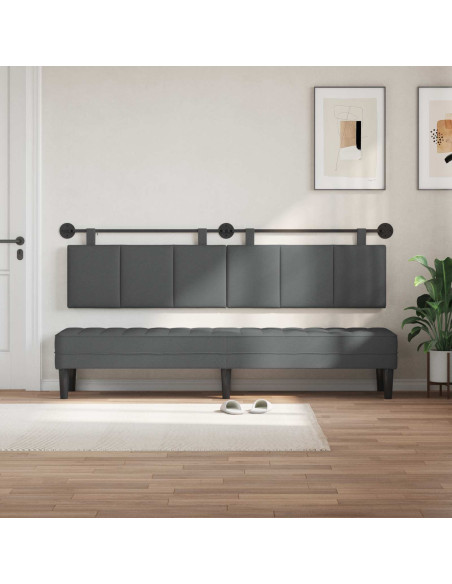 Testata appesa Rigato Grigio scuro 210 x 55 x 5 cm Tessuto